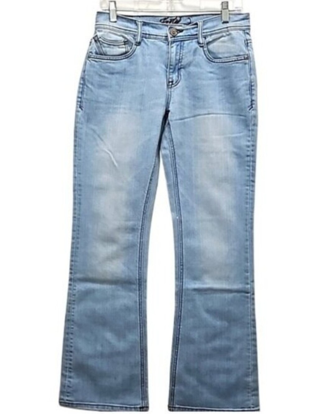 Foster Jeans Co Denim Bootcut Jean Size 4 Light Wash Y2K Flap Pockets